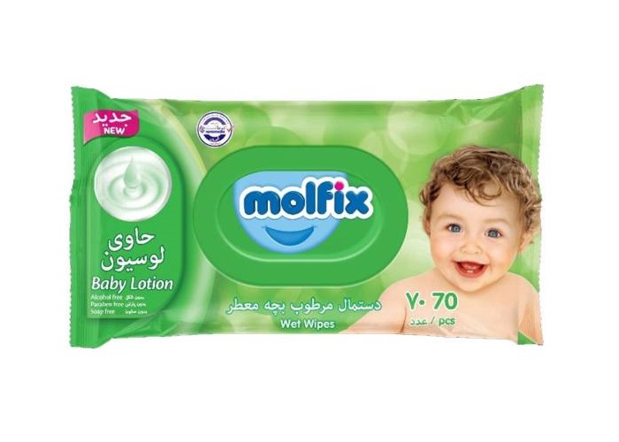 مولفیکس دستمال مرطوب کودک 70 عددی